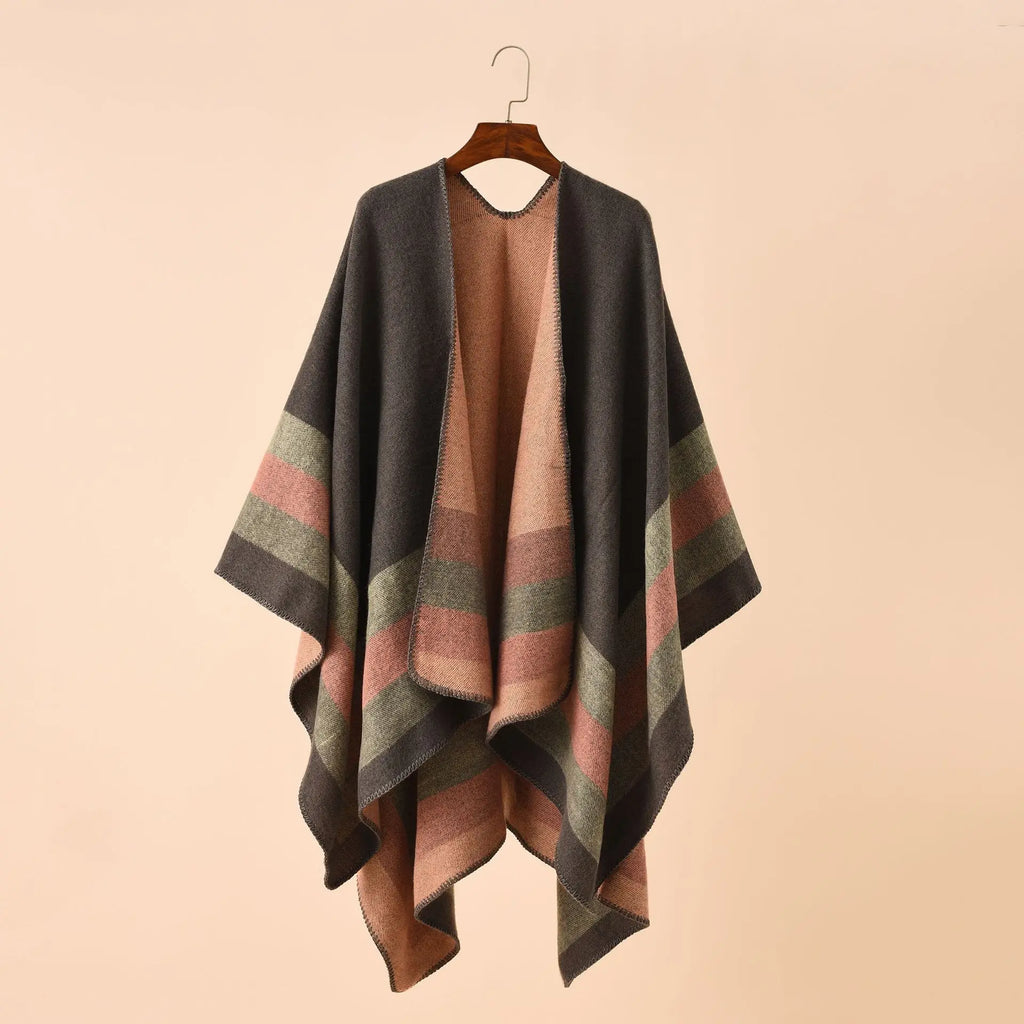 Cortés - Blush Clay Stripe Poncho