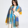 Løvenhjelm - Yellow & Blue Block Checkered Winter Scarf