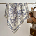 Grey - Chinoiserie Blue Scarf