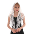 Tejada Mantilla – White Floral Lace with Teardrop Trim