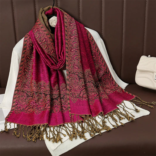 Enríquez - Crimson Elegance Shawl