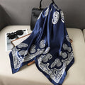 Ulloa - Navy Blue Paisley Square Scarf