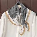 Lennox - Monochrome Geometric Scarf with Gold Border