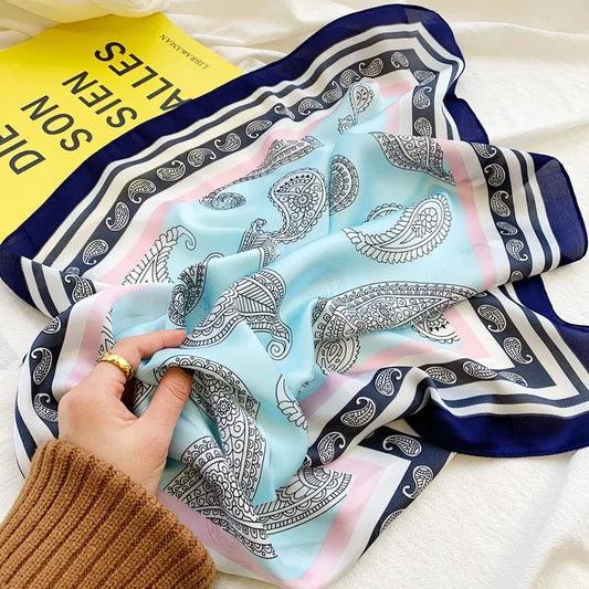 Hurtado - Paisley Breeze Scarf – Sky Blue & Navy