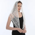 Mariscal Mantilla – White Lattice Floral Lace