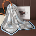 Clermont - Geometric Lines Scarf with Blue Accents