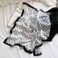 Devere - Monogram "D" White & Black Border Scarf