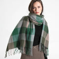 Løvenhjelm - Green & Taupe Winter Checkered Scarf